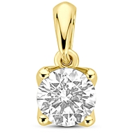 hanger lab grown diamant 050ct h si 10 mm 14K geelgoud