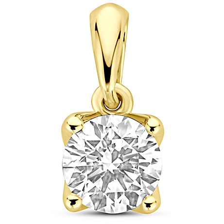 hanger lab grown diamant 050ct h si 10 mm 14K geelgoud