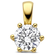 hanger lab grown diamant 100ct f vs 13 mm 14K geelgoud