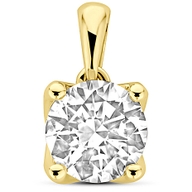 hanger lab grown diamant 100ct h si 11 mm 14K geelgoud