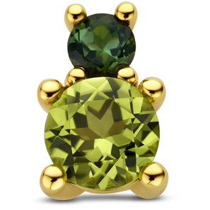 hanger peridot en groen toermalijn 85 mm 14K geelgoud
