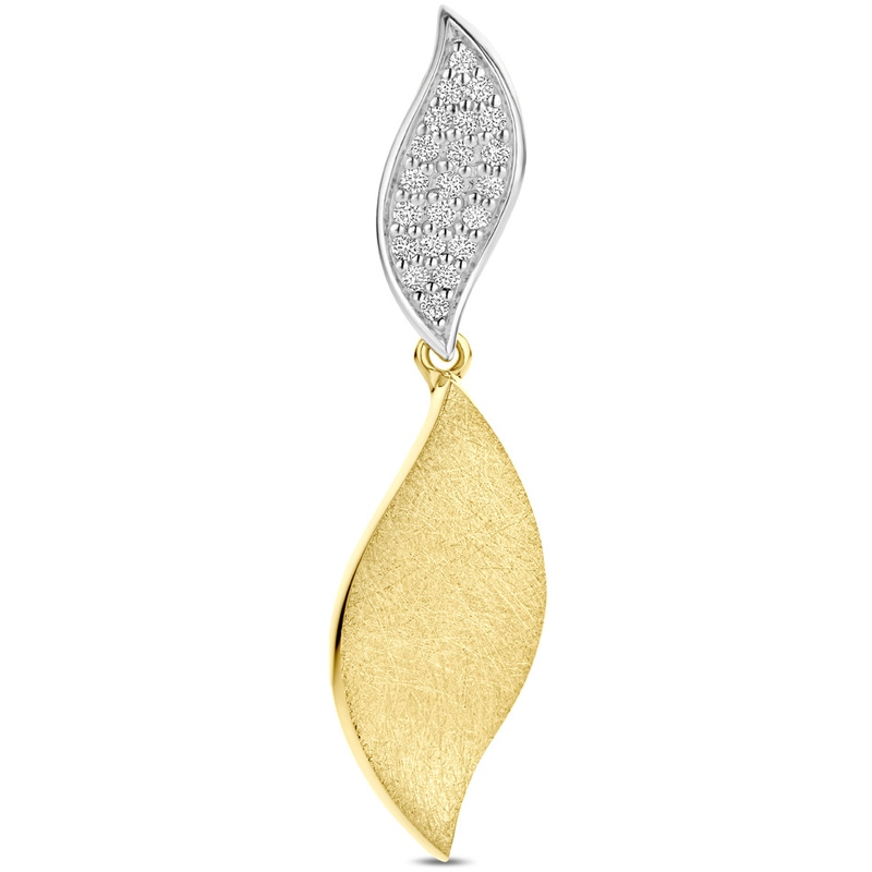 hanger polimat diamant 009ct h si 31 mm 14K bicolor goud geelwit