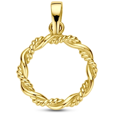 hanger rondje gedraaid 21 mm 14K geelgoud