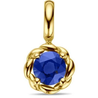 hanger saffier 14K geelgoud