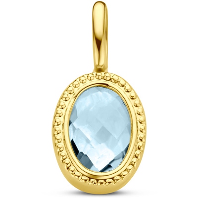hanger sky blue topaas 14K geelgoud