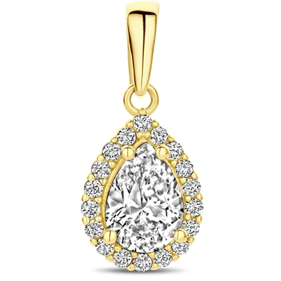 hanger zirkonia halo 165 mm 14K geelgoud