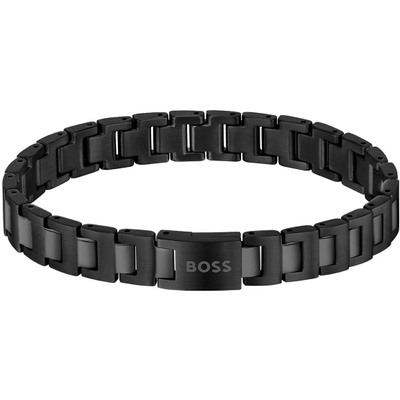 HBJ1580752 Zwarte stalen schakelarmband 19 cm