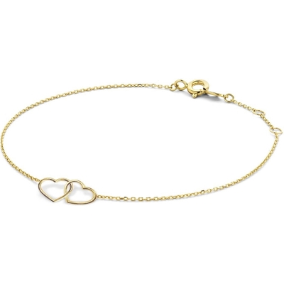 JKB23049 Double Heart 14k gouden hartjes armband