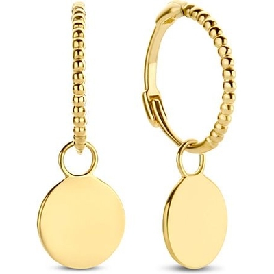 Jackie JKE21.151 14 karaat gouden fez disc oorringen met hanger 18 mm