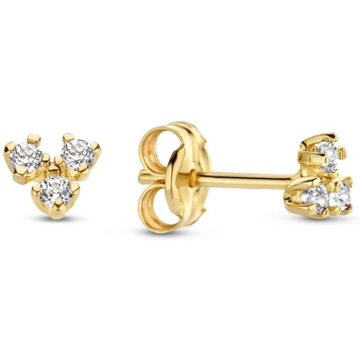 JKE23011 Mir Topas Triangle Studs 14k goud 37 mm