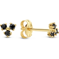 JKE23012 Mir Onyx Triangle 14k gouden oorknopjes