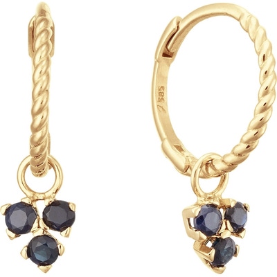 JKE24014 Triangle Sapphire 14k gouden oorringen met topaas