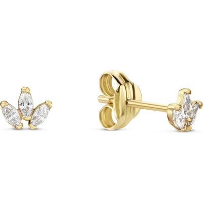 JKE24446 Palm Breeze White Topaz 14k gouden oorknopjes