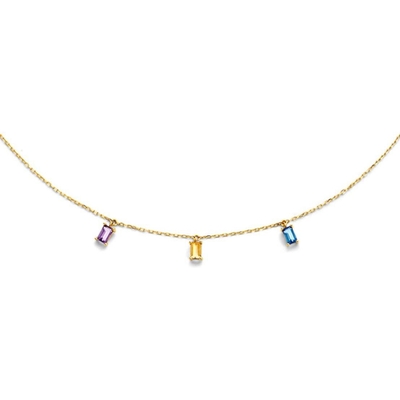 Jackie JKN21.161 14k gouden medina triple gem collier met edelstenen