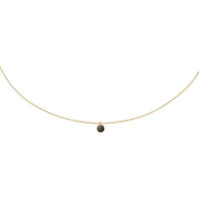 JKN24401 Black Agate 14k gouden ketting 40-45 cm