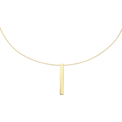 JKN24414 EngravingLong Bar14k gouden ketting 40-45 cm
