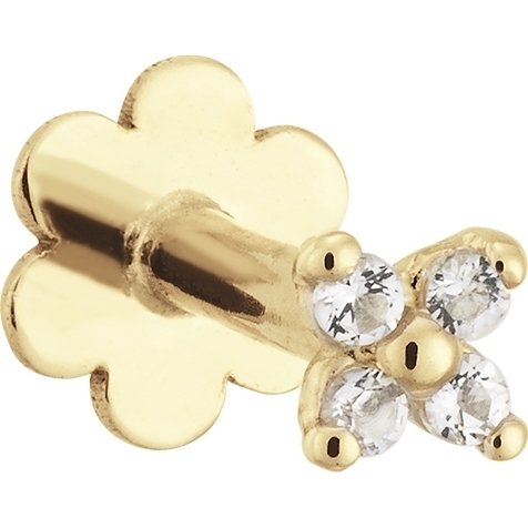 Jackie JKP24.428 Bloom White Topaz 14k gouden piercing