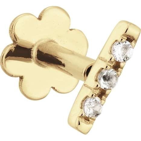 Jackie JKP24.430 Bar White Topaz 14k gouden piercing