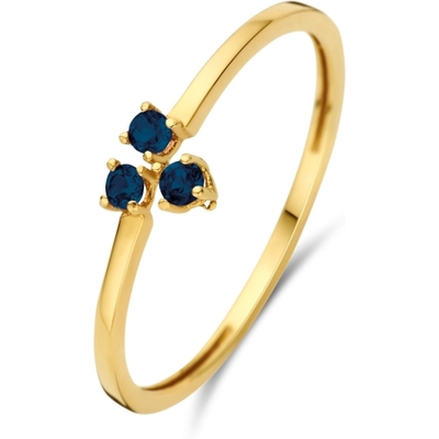 JKR23364 Triangle Sapphire 14k gouden ring met saffier