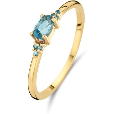 JKR24449 Vintage London Blue Topaz 14k gouden ring