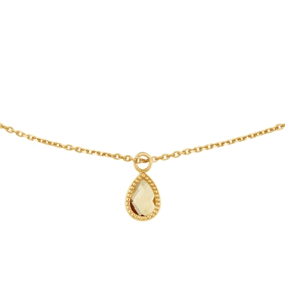 JKN25560 Amstel 14k gouden ketting met citrien hanger