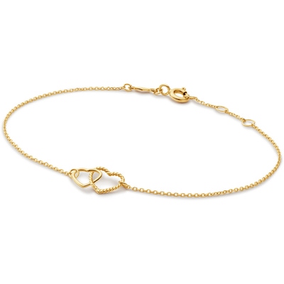 JKB25559 Connected Love 14k gouden armband met hartjes