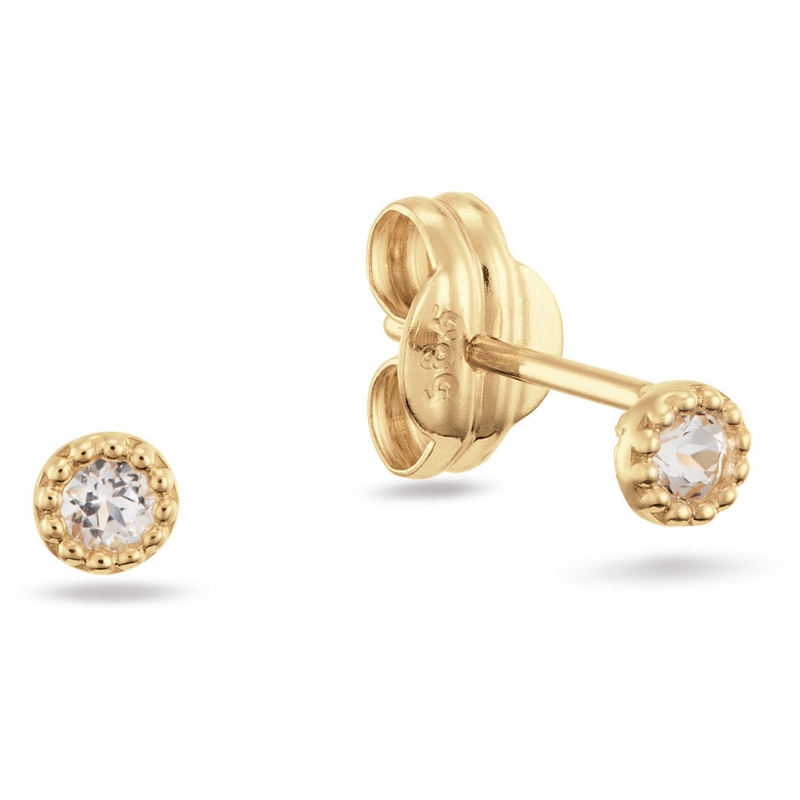 Jackie Grimaldi White Topaz Studs 585