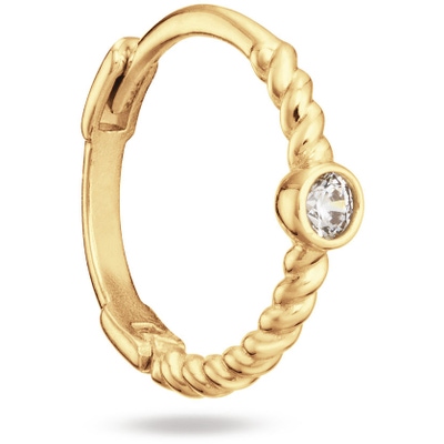 Jackie Oasis White Topaz Single Hoop 585