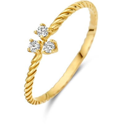 JKR23361 Triangle 14k gouden ring met topaas