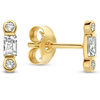 Jackie JKE22.267 Letizia Topaz Baguette Studs 14k goud 7,8 mm
