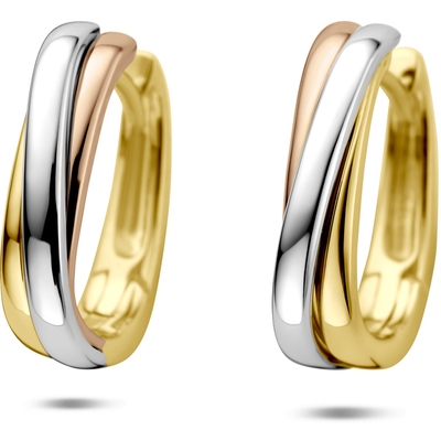 klapoorringen 155 mm 14K tricolor goud
