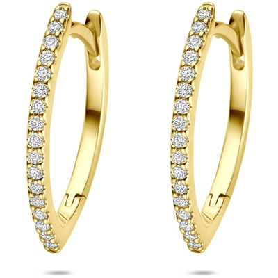 klapoorringen diamant 015ct 2x 0075ct h si 165 mm 14K geelgoud