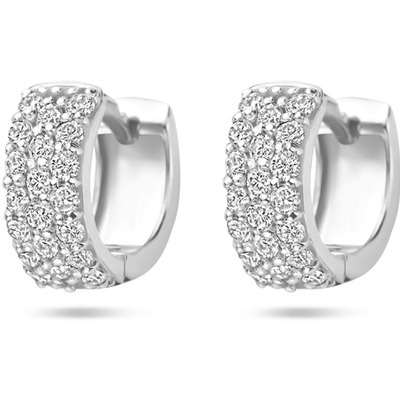 Klapoorringen diamant 040ct 2x 020ct h si 10 mm 14K witgoud