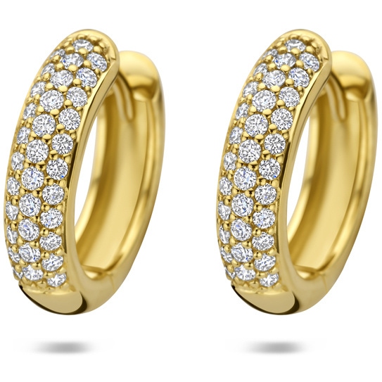 klapoorringen diamant 050ct 2x 025ct h si 155 mm 14K geelgoud