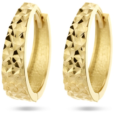 klapoorringen gediamanteerd 14K geelgoud