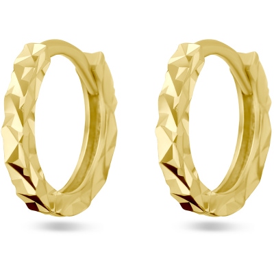 klapoorringen gediamanteerd 14K geelgoud