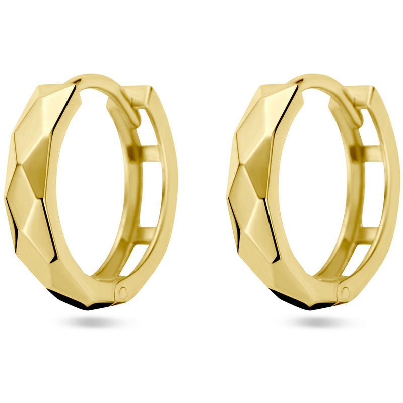 klapoorringen gediamanteerd 14K geelgoud