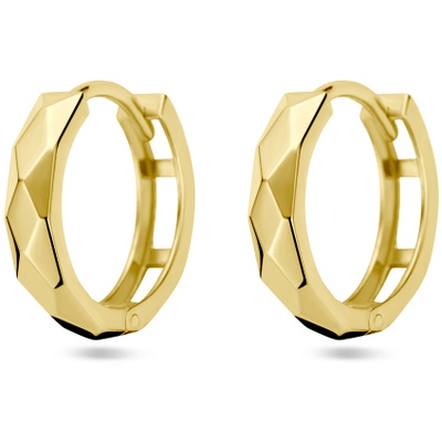 klapoorringen gediamanteerd 14K geelgoud