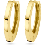 klapoorringen gediamanteerd 14K geelgoud