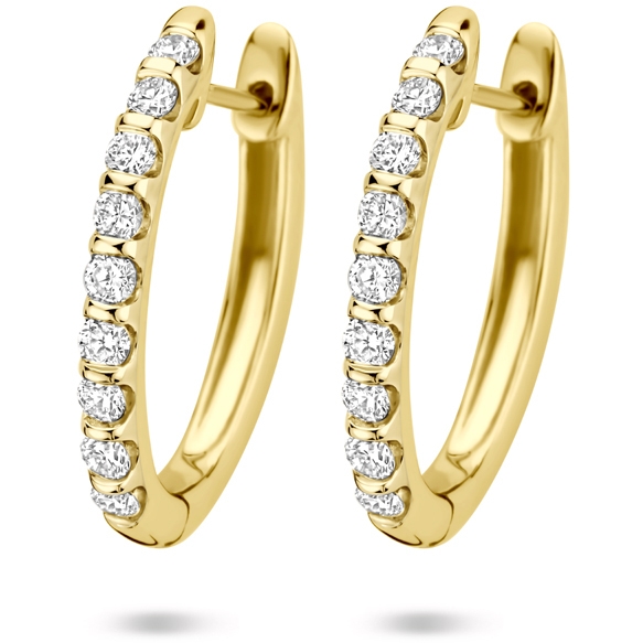 klapoorringen lab grown diamant 025ct 2x 0125ct h si 195 mm 14K geelgoud