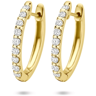 klapoorringen lab grown diamant 025ct 2x 0125ct h si 195 mm 14K geelgoud