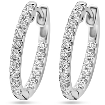 klapoorringen lab grown diamant 046ct 2x 023ct h si 14K witgoud