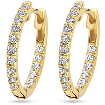 klapoorringen lab grown diamant 046ct 2x 023ct h si 165 mm 14K geelgoud