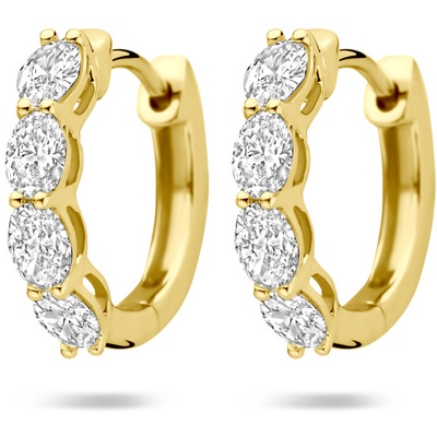 klapoorringen lab grown diamant 080ct 2x 040ct h si 145 mm 14K geelgoud