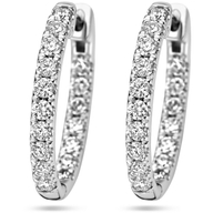 klapoorringen lab grown diamant 096ct 2x 048ct h si 20 mm 14K witgoud