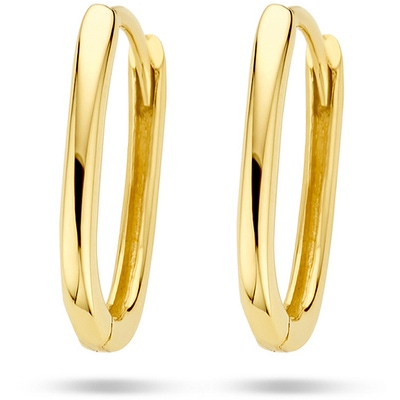 klapoorringen paperclip 14K geelgoud
