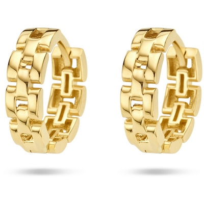 klapoorringen schakelmotief 14K geelgoud