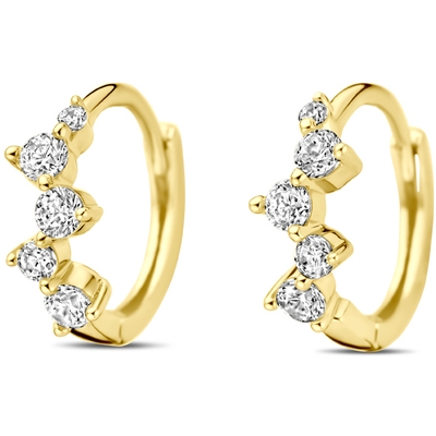 klapoorringen zirkonia 105 mm 14K geelgoud