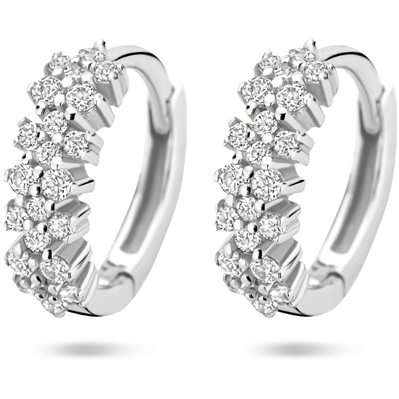 klapoorringen zirkonia 115 mm zilver gerhodineerd