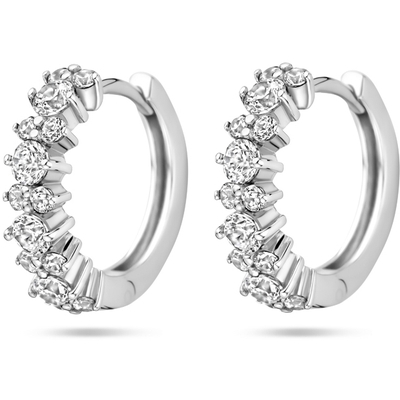 klapoorringen zirkonia 14 mm zilver gerhodineerd